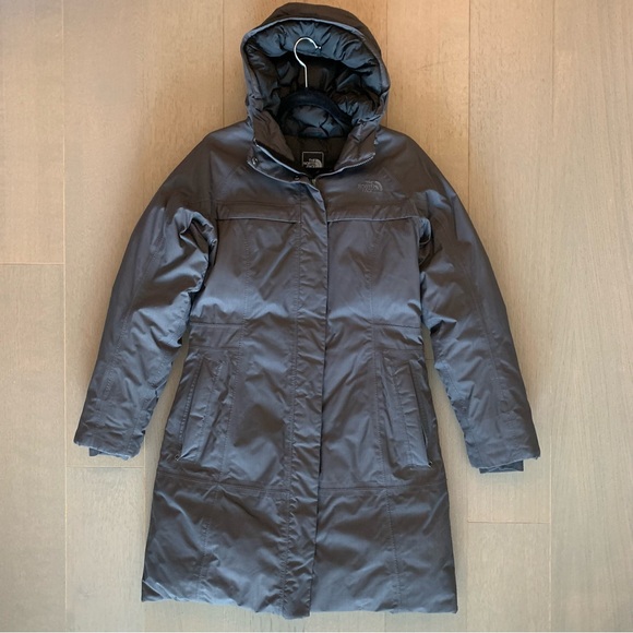 North Face Grey Winter Arctic Parka Jacket with Faux Fur Trim - Picture 2 of 16